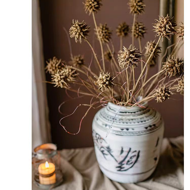 Faux Thistle Seed Pod Stem 33" Tall