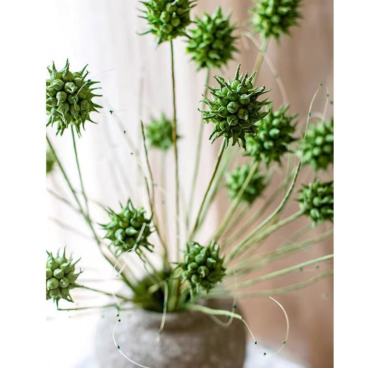 Faux Thistle Seed Pod Stem 33" Tall