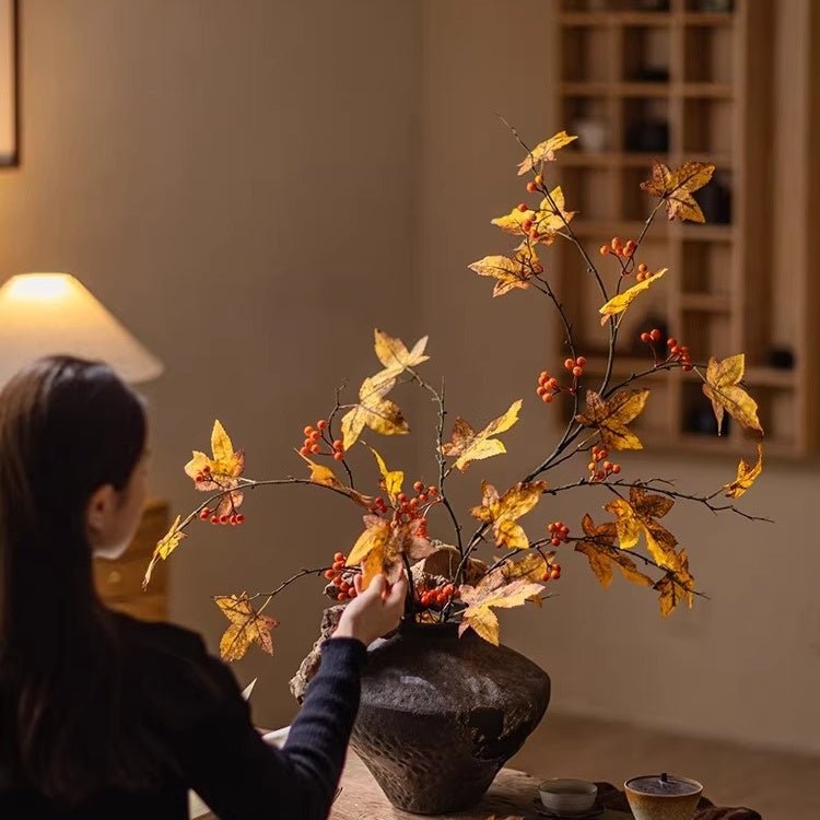 Autumn Maple Berry Branch 49.2" Tall