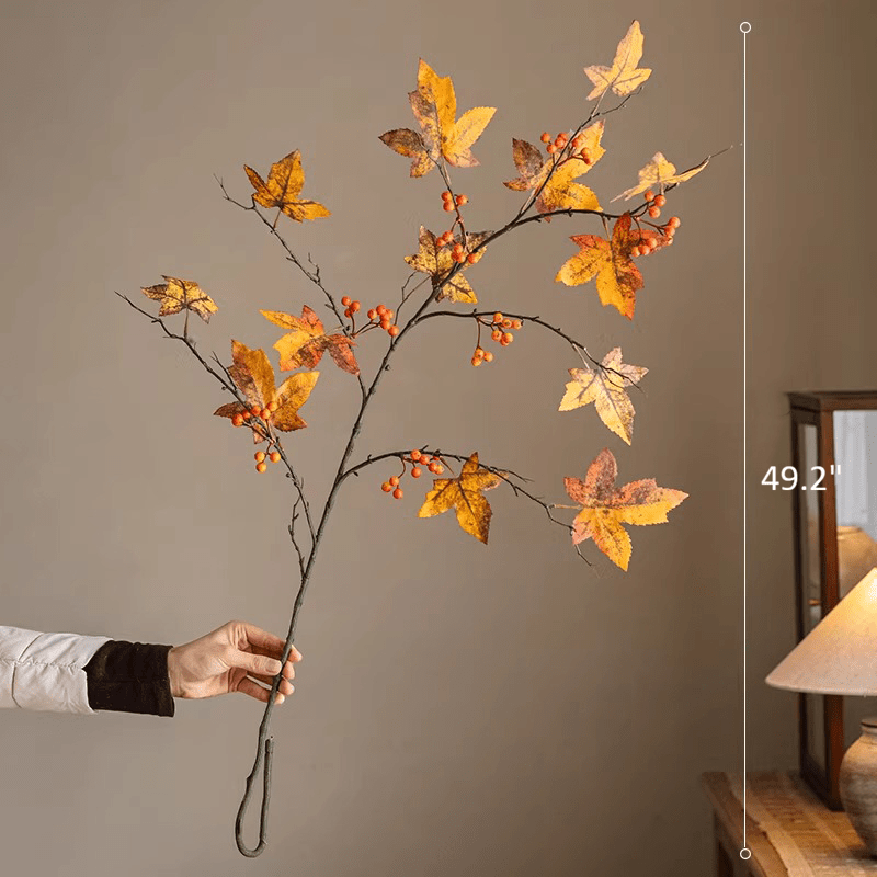 Autumn Maple Berry Branch 49.2" Tall