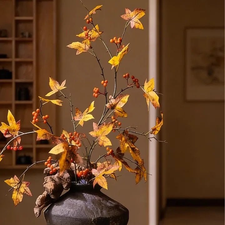 Autumn Maple Berry Branch 49.2" Tall