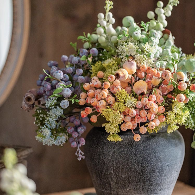 Blueberry & Greenery Bunch 13" Tall