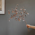 Brown Faux Pod Branch with Leaves 43" Tall