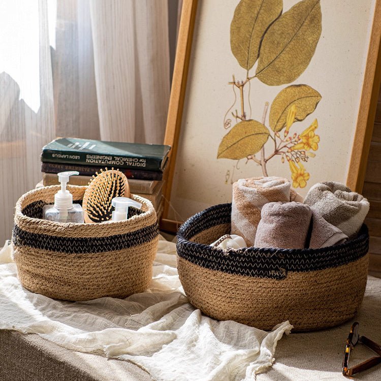 Cotton Blend Woven Storage Basket