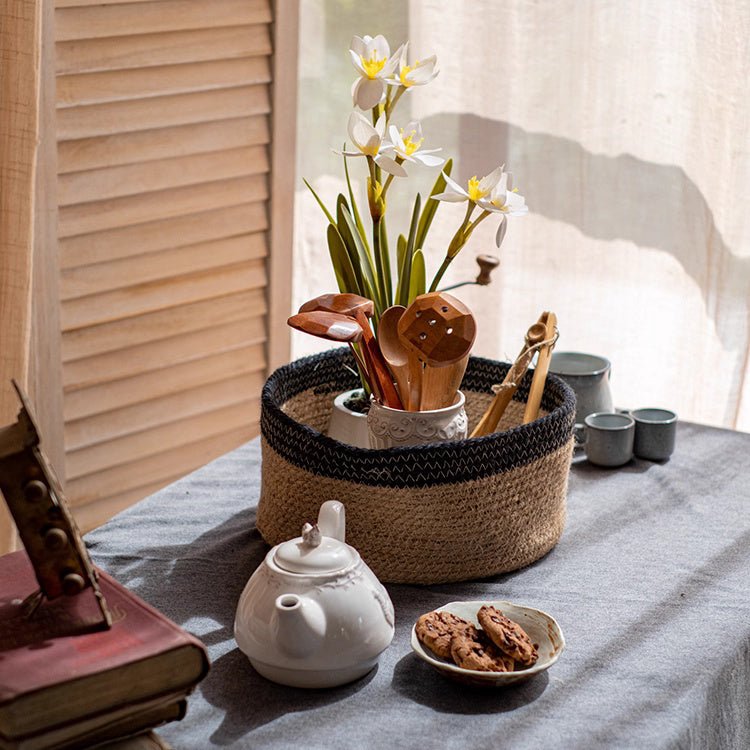 Cotton Blend Woven Storage Basket