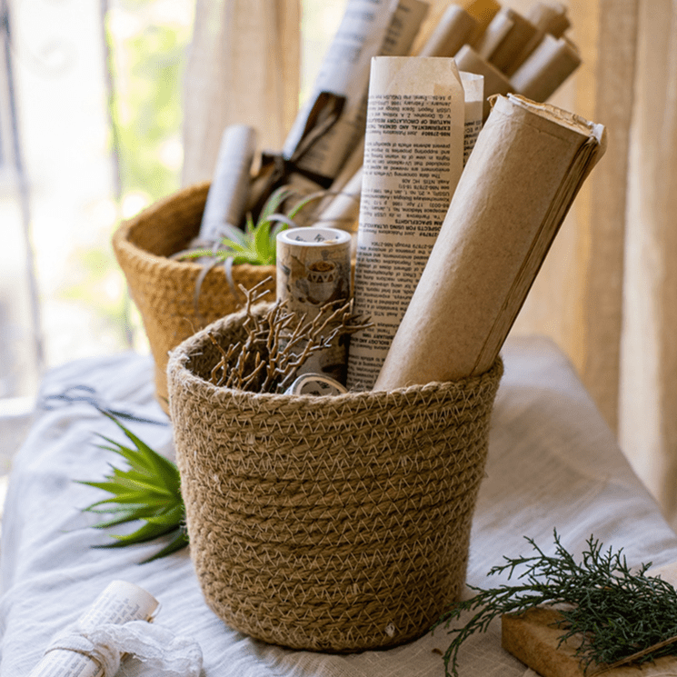 Cotton Rope Woven Basket Desktop Organizer