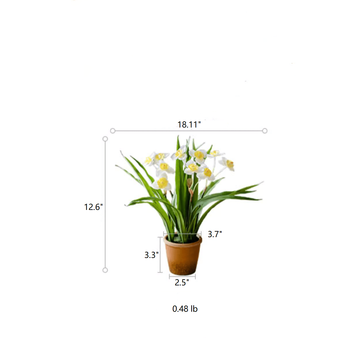 Faux Daffodil in Brown Pot