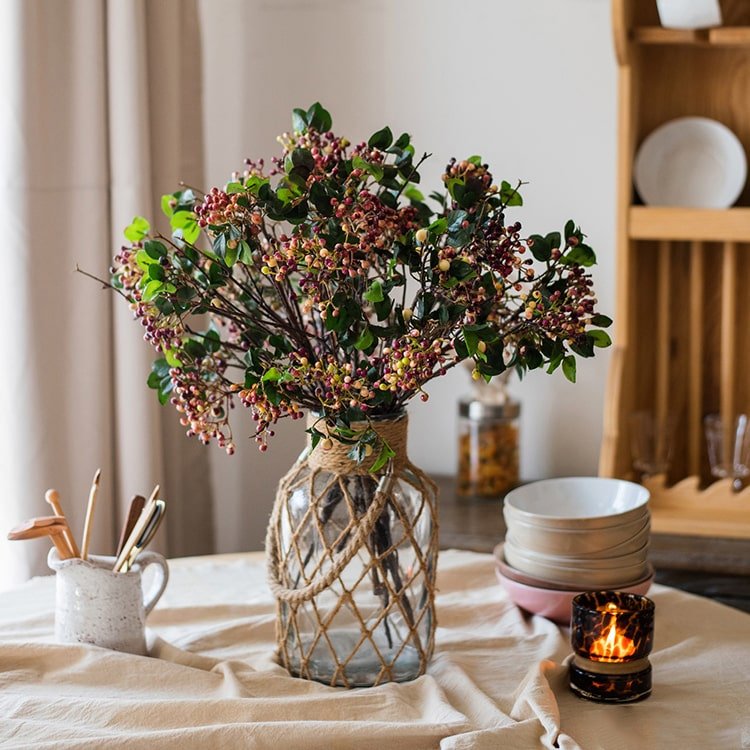 Rose Purple Elder Flower Leaf Bunch 22" Tall