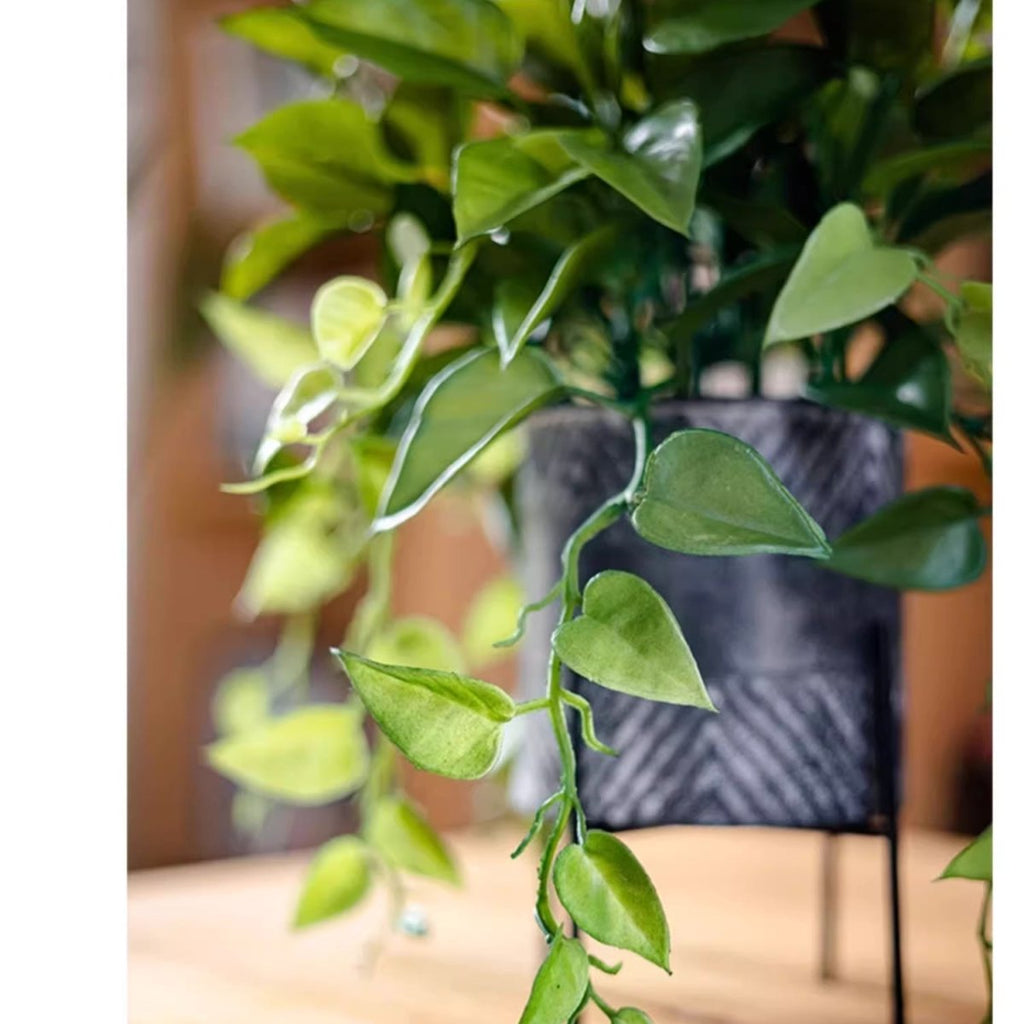 Faux Epipremnum in Metal Pot