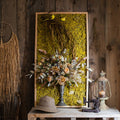 Artificial Plant Flowers Large Golden Bird Vase 3D Framed Wall Art