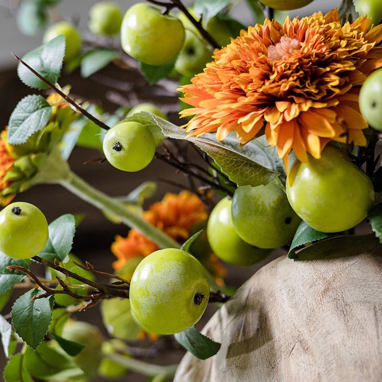 Artificial Green Apple Branch with Leaves