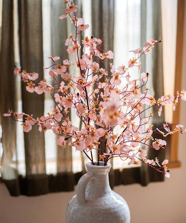 Impressionist Oncidium Orchid Stem in Pink 31" Tall