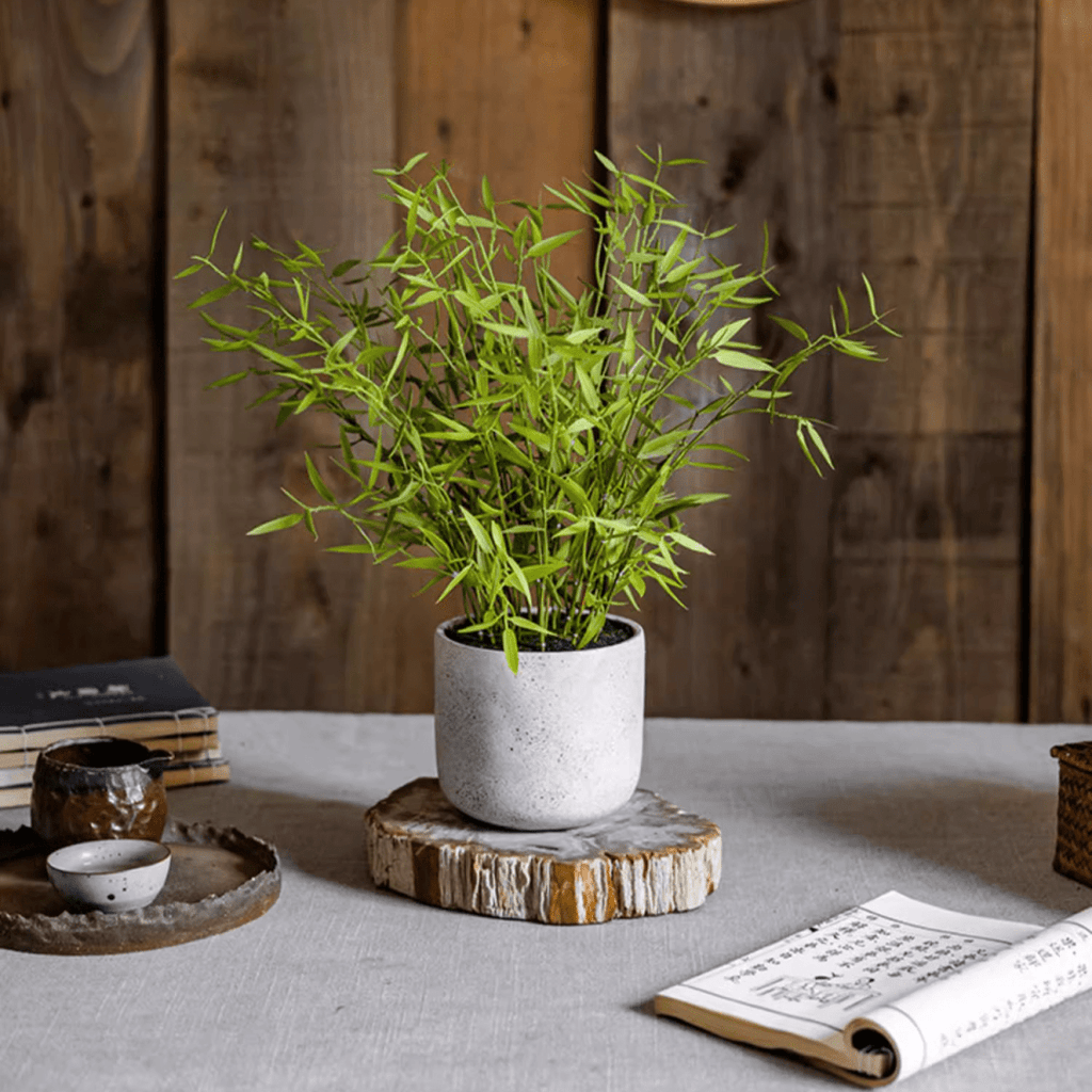 Realistic Mini Bamboo Leaf Potted Plant