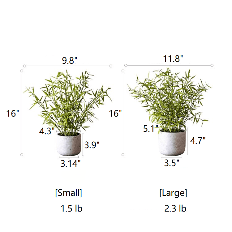 Realistic Mini Bamboo Leaf Potted Plant