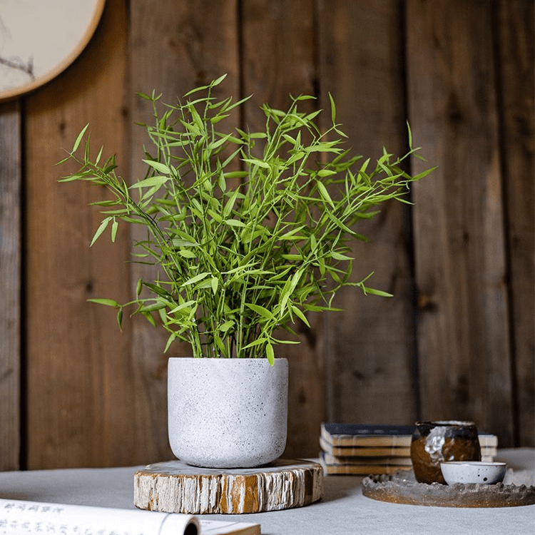 Realistic Mini Bamboo Leaf Potted Plant