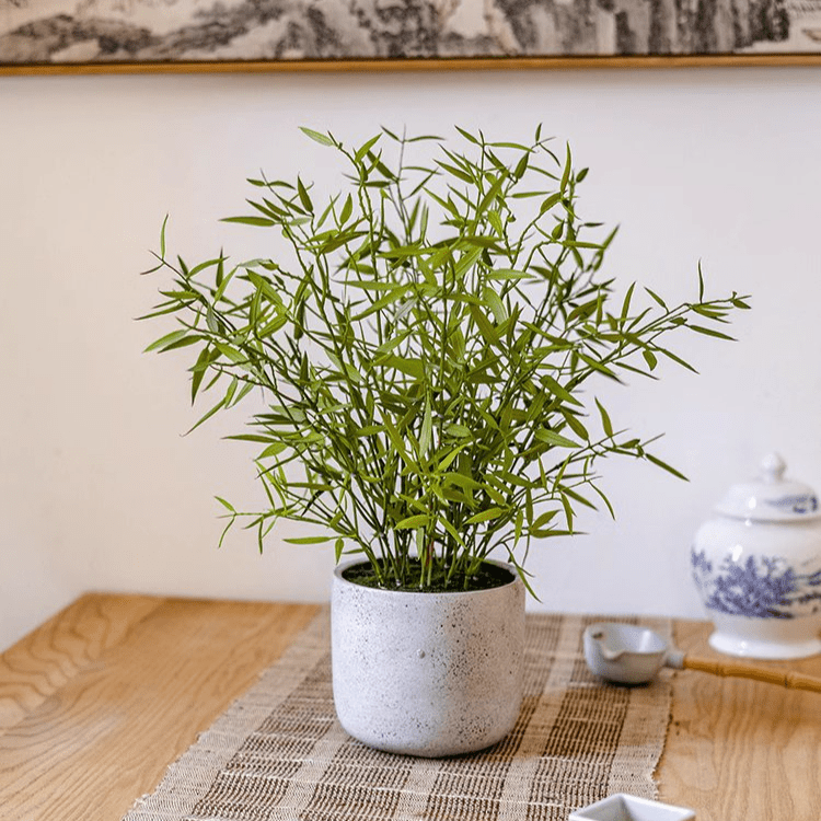 Realistic Mini Bamboo Leaf Potted Plant