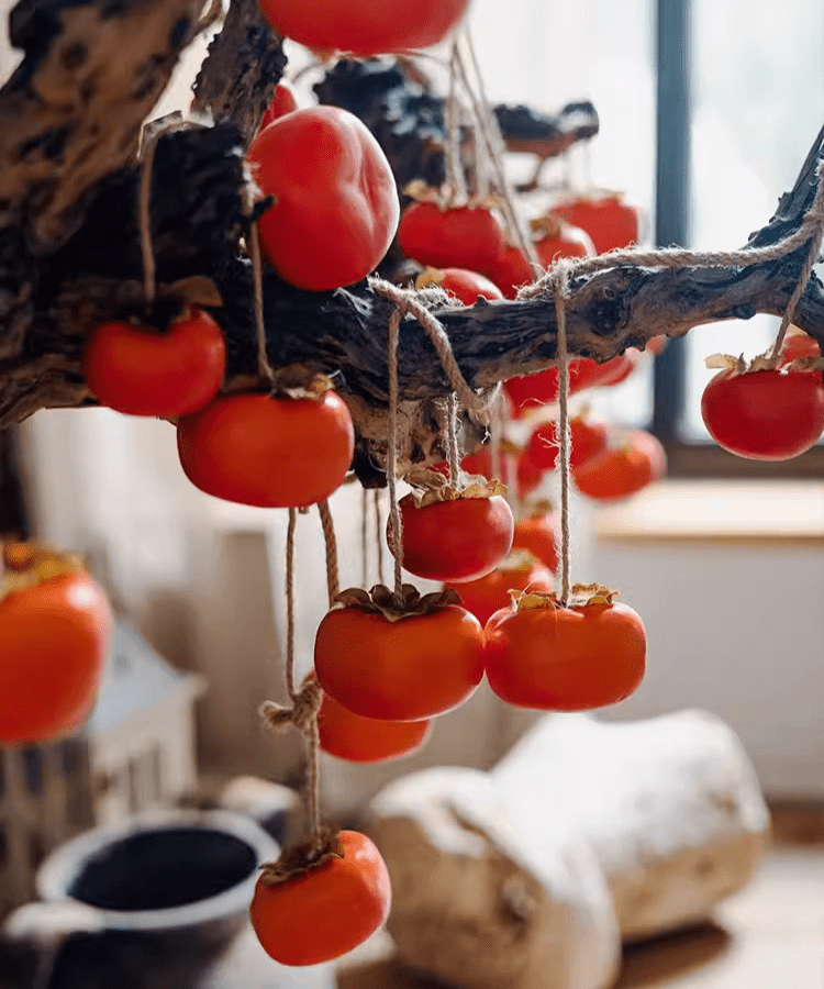 Artificial Persimmon Fruit String Decor 33.8" Long