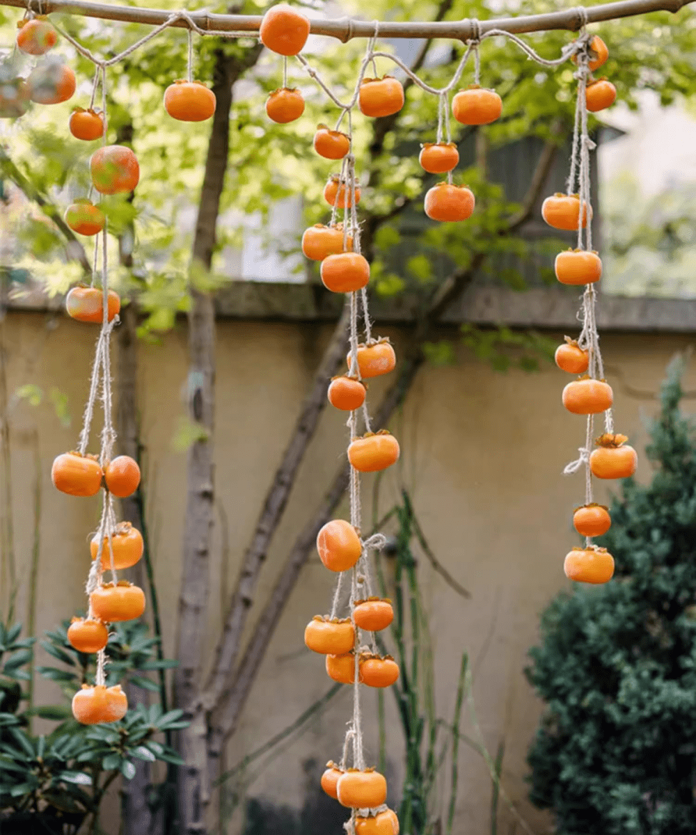 Artificial Persimmon Fruit String Decor 33.8" Long