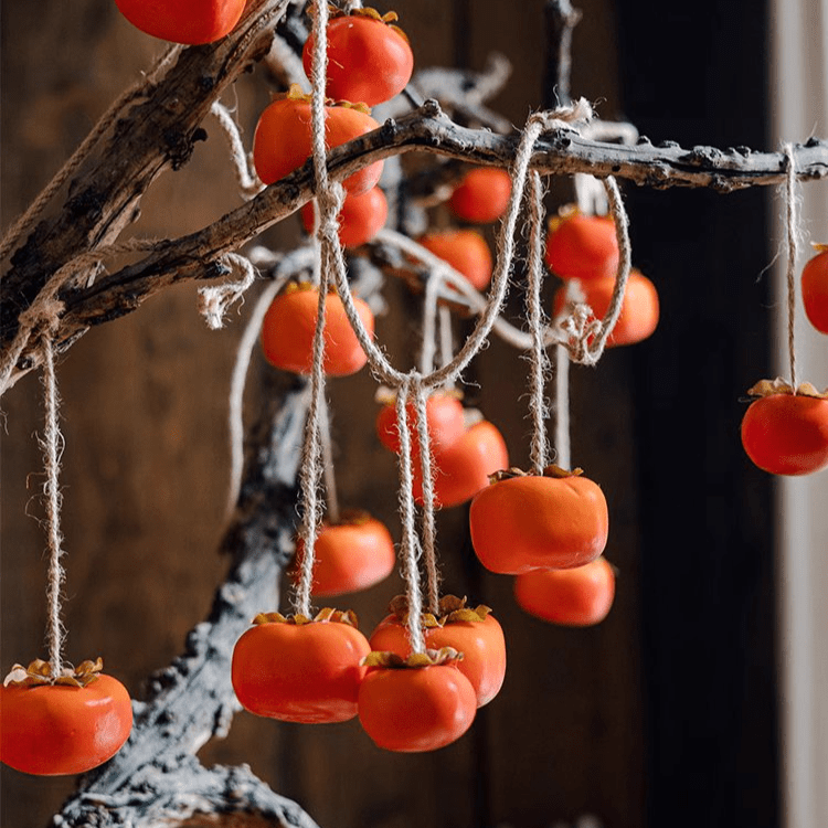 Artificial Persimmon Fruit String Decor 33.8" Long