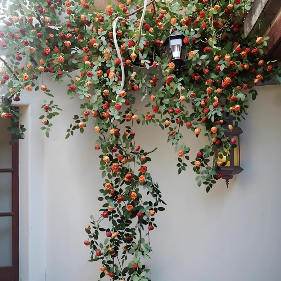 Orange Rose Vine Wall Décor Roses for Trellis and Backdrop