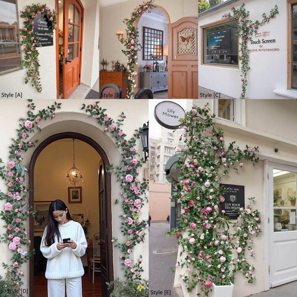 Pink Rose  Flower Wall Climbing Flower Vines for Outdoor and Events