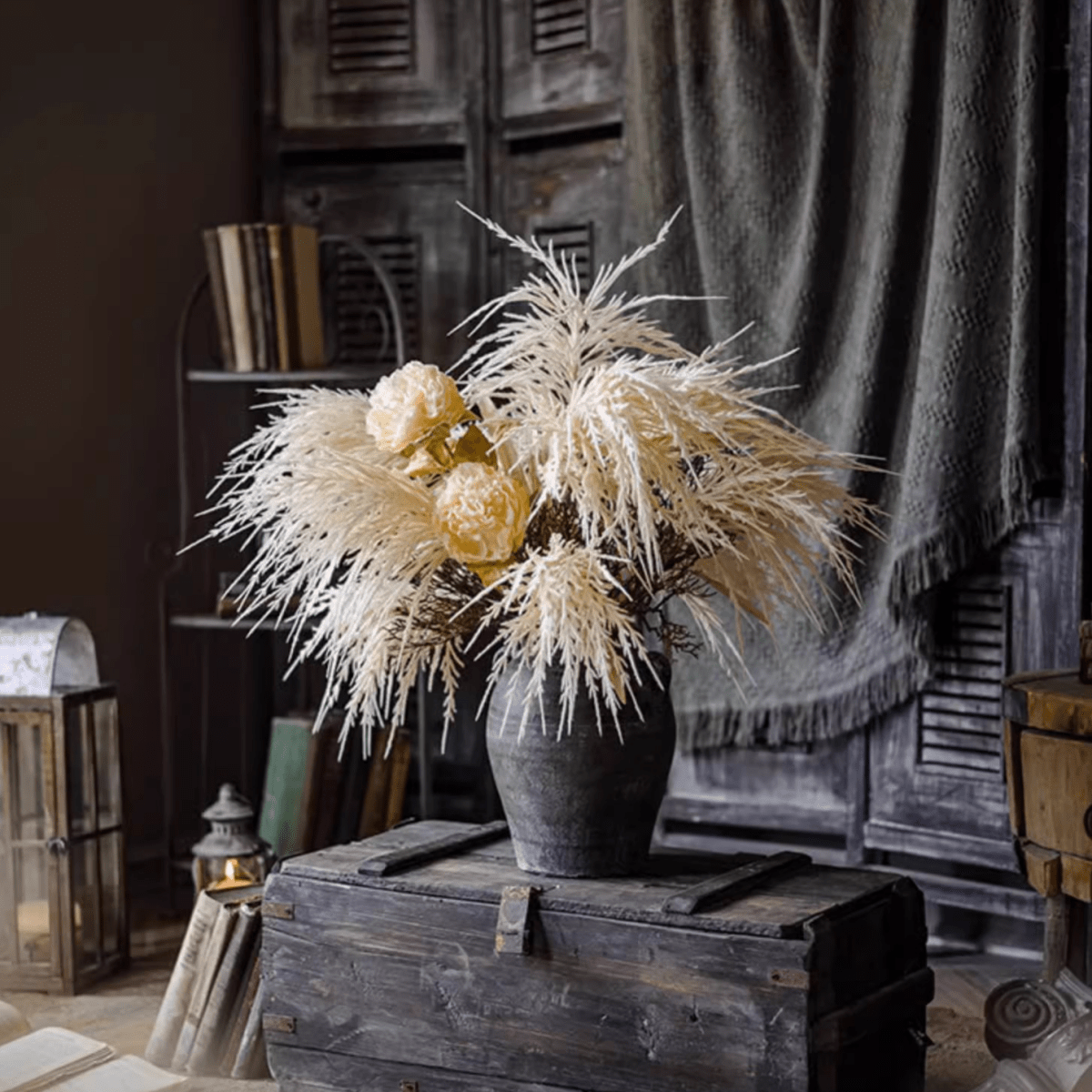 Artificial Elegant Reed Grass Stem 39" Tall