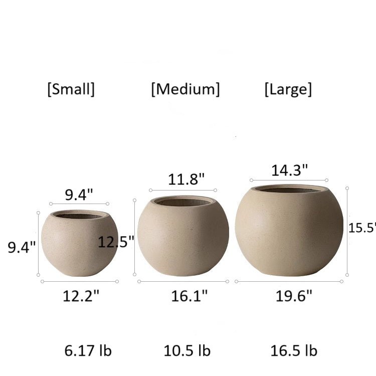 Round Magnesium Clay Planter