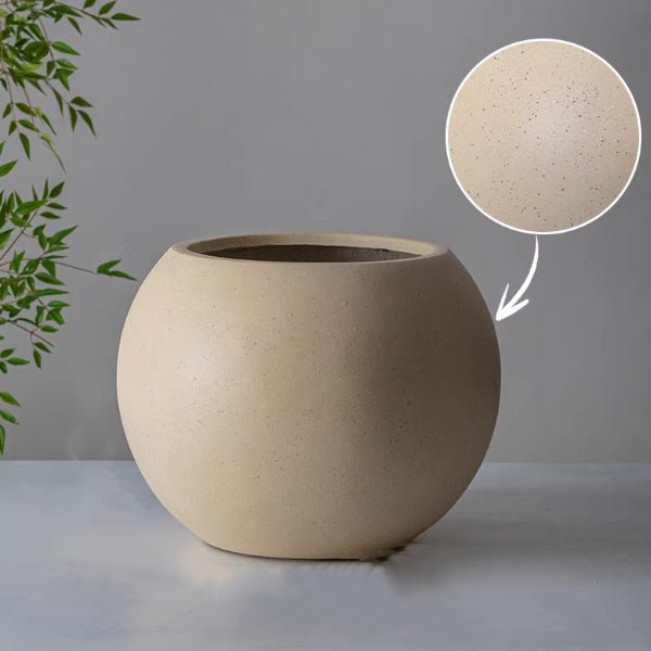 Round Magnesium Clay Planter