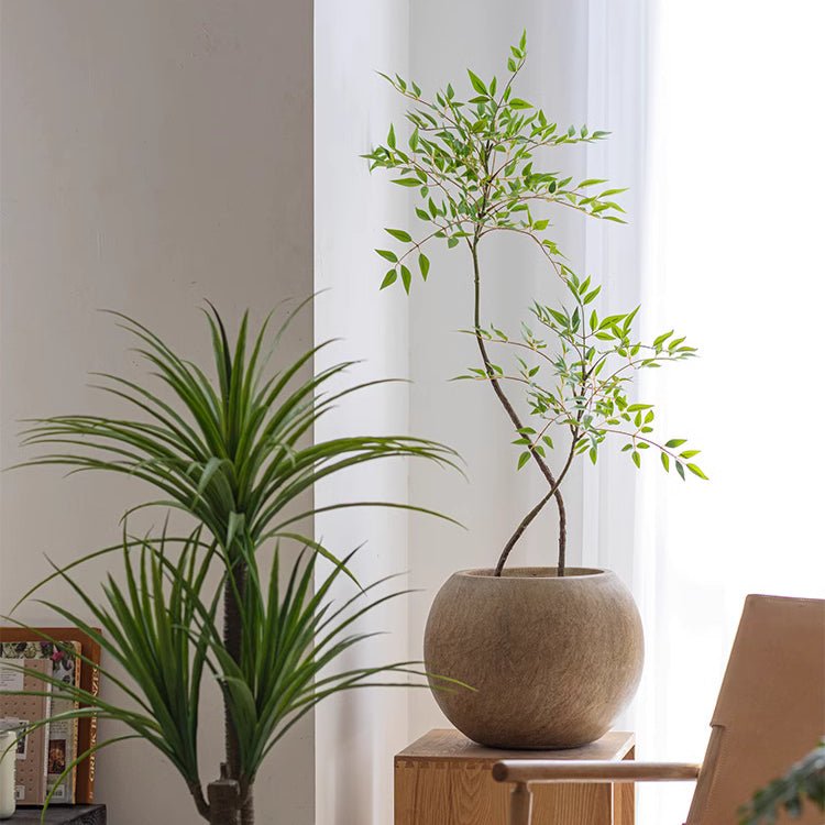 Round Magnesium Clay Planter
