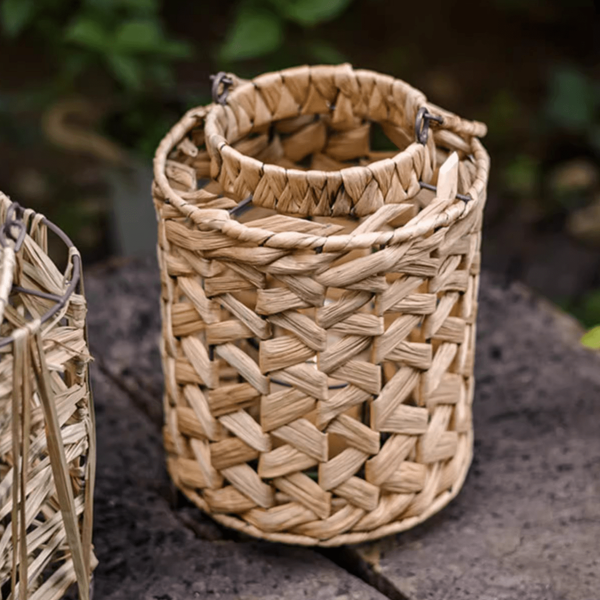 Rustic Seagrass Handwoven Candle Lantern