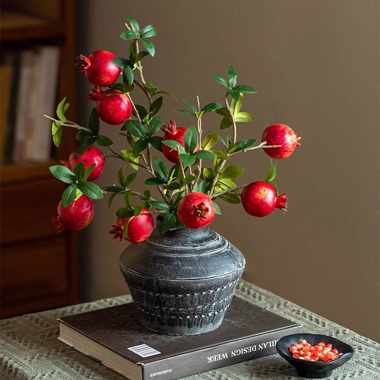 Faux Short Pomegranate Stem 15" Tall