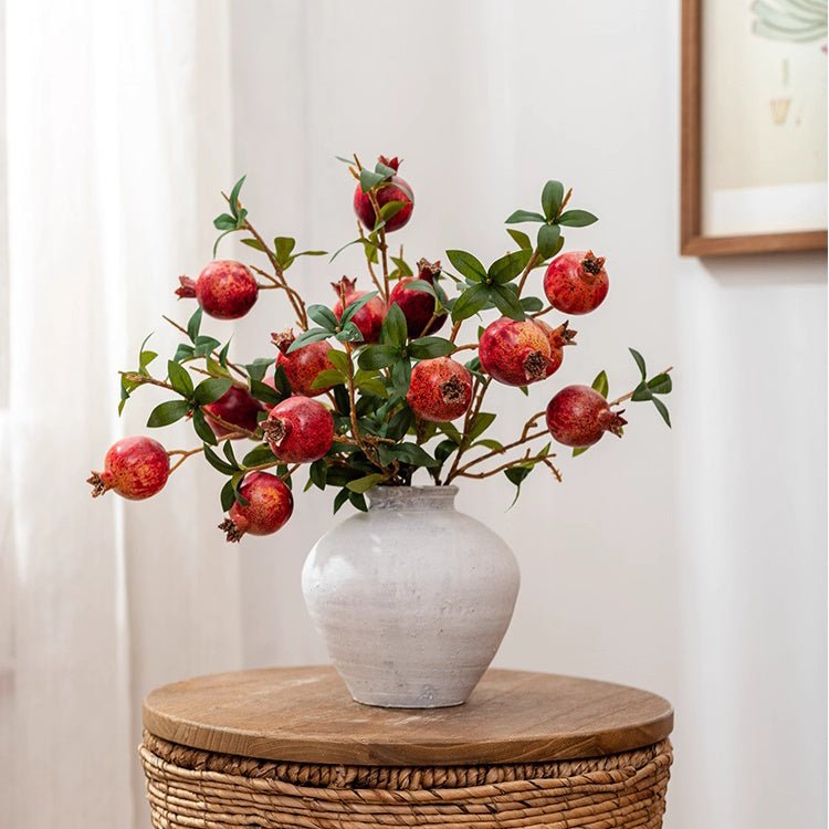 Faux Short Pomegranate Stem 15" Tall