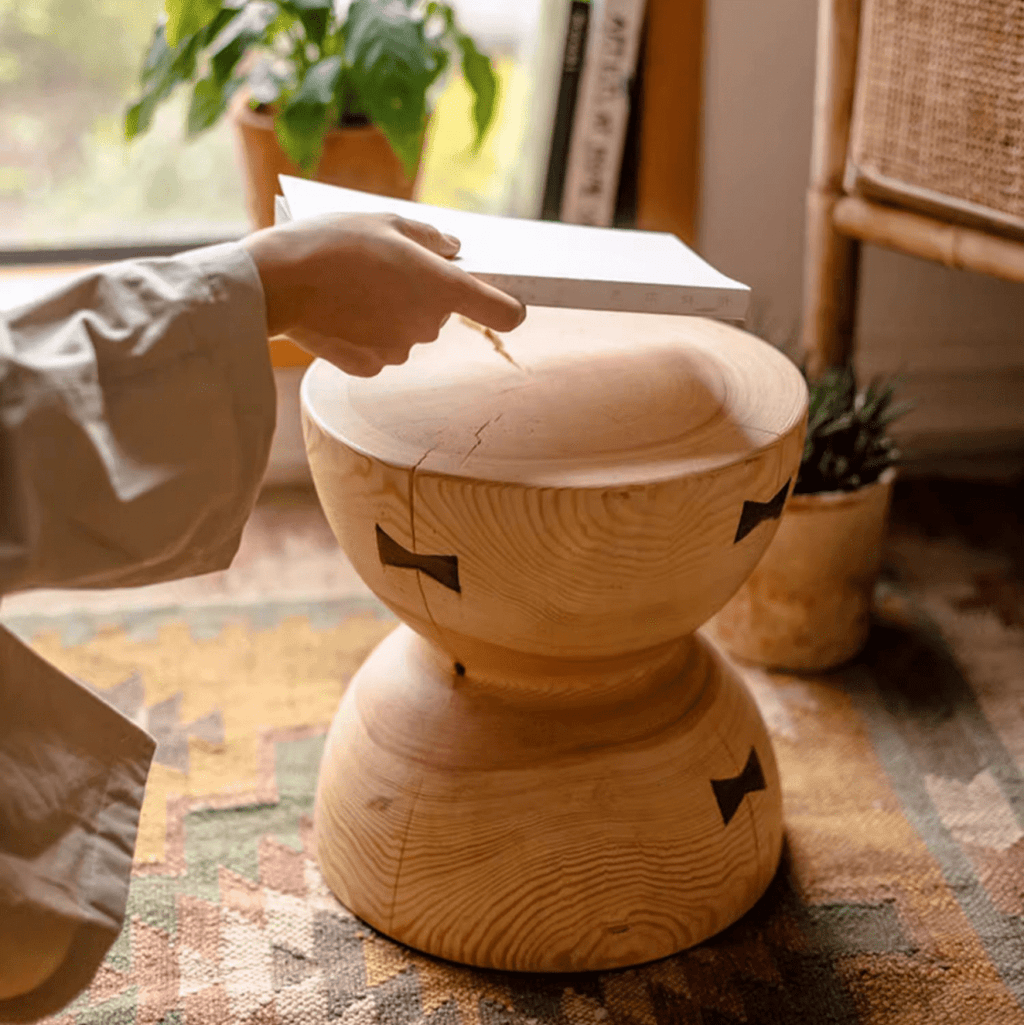Solid Wood Natural End Table