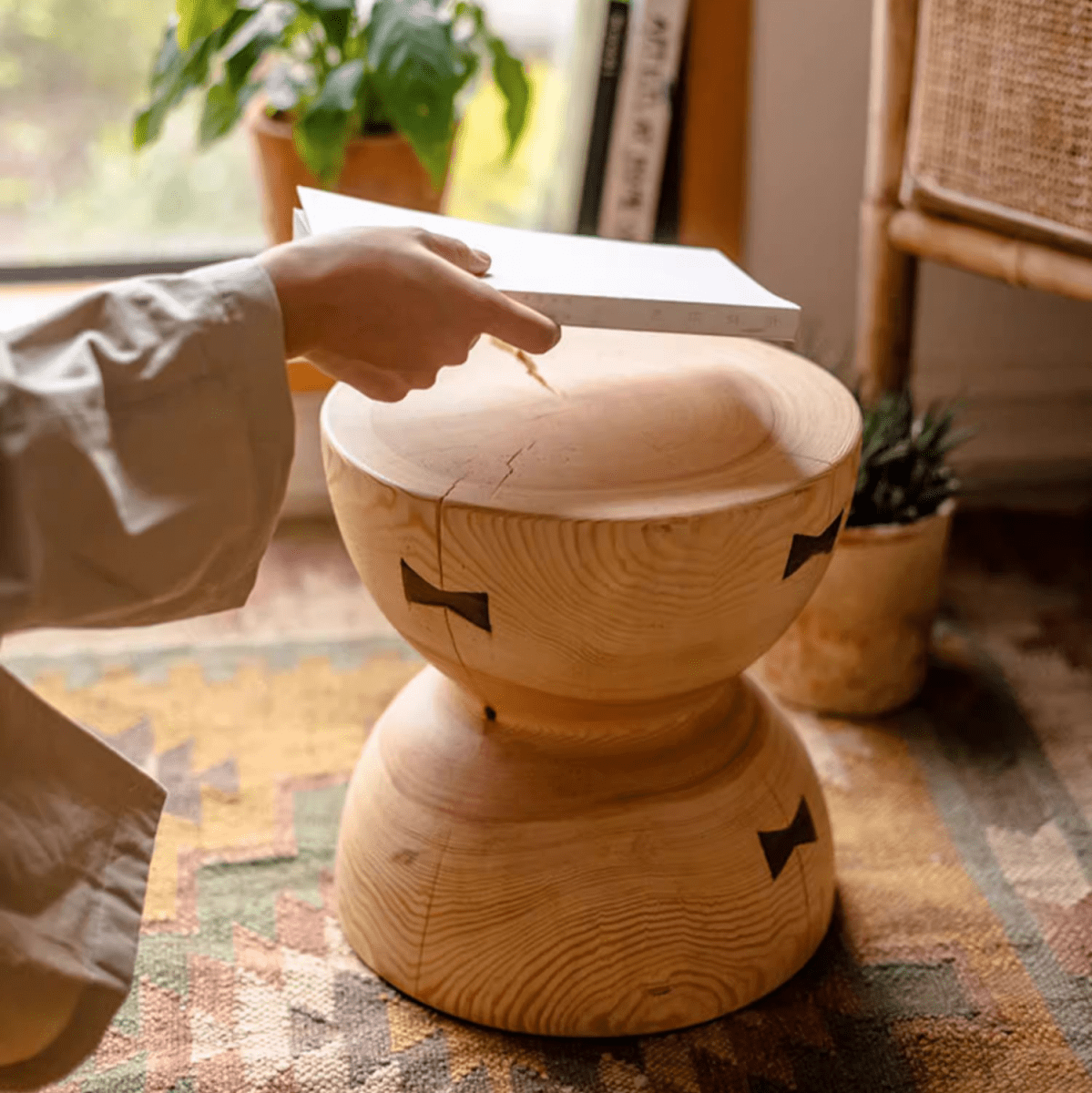 Solid Wood Natural End Table