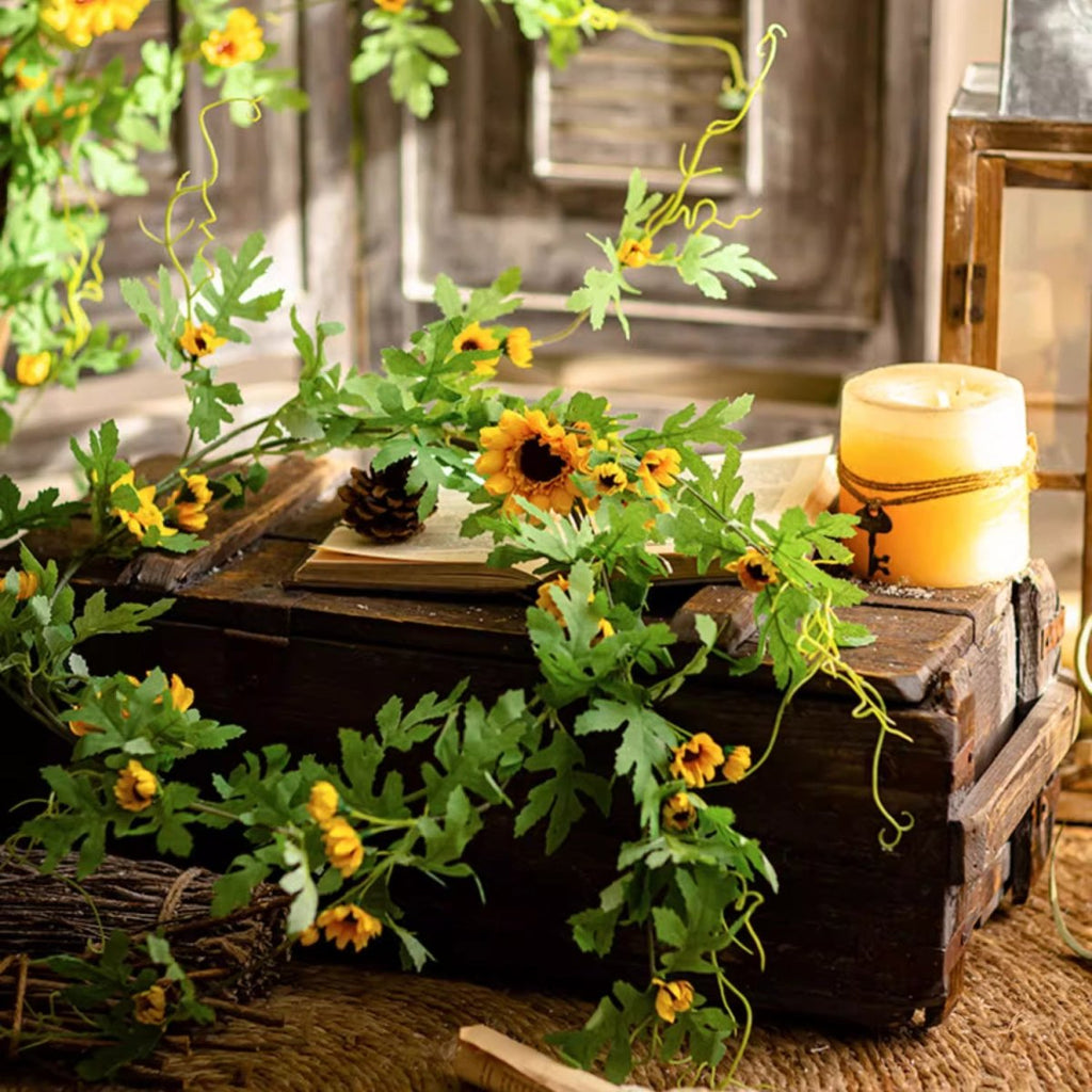Sunlit Bloom Sunflower Garland 51" Long