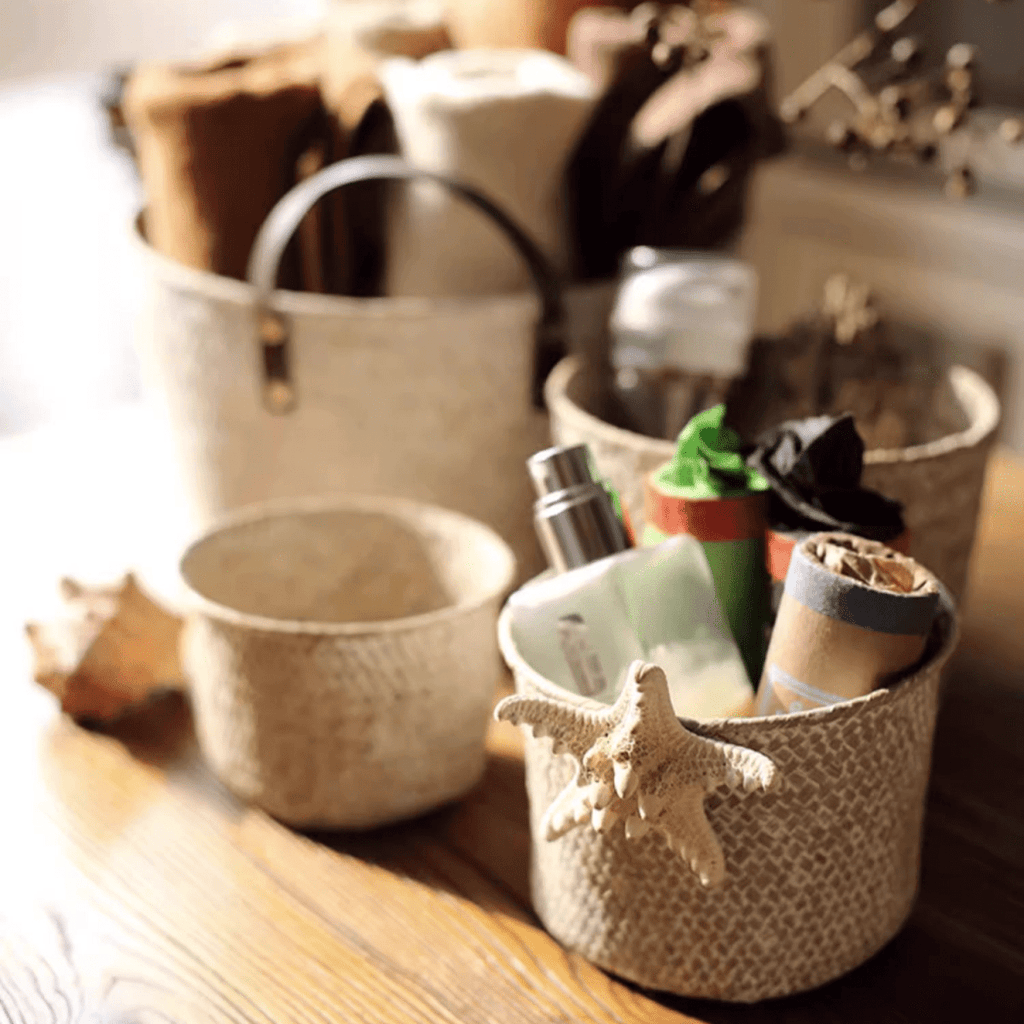 Natural Woven Round Storage Basket