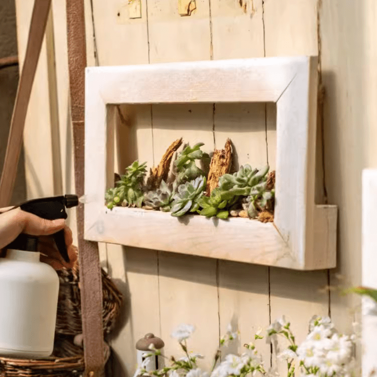 Wood Hanging Floral Frame