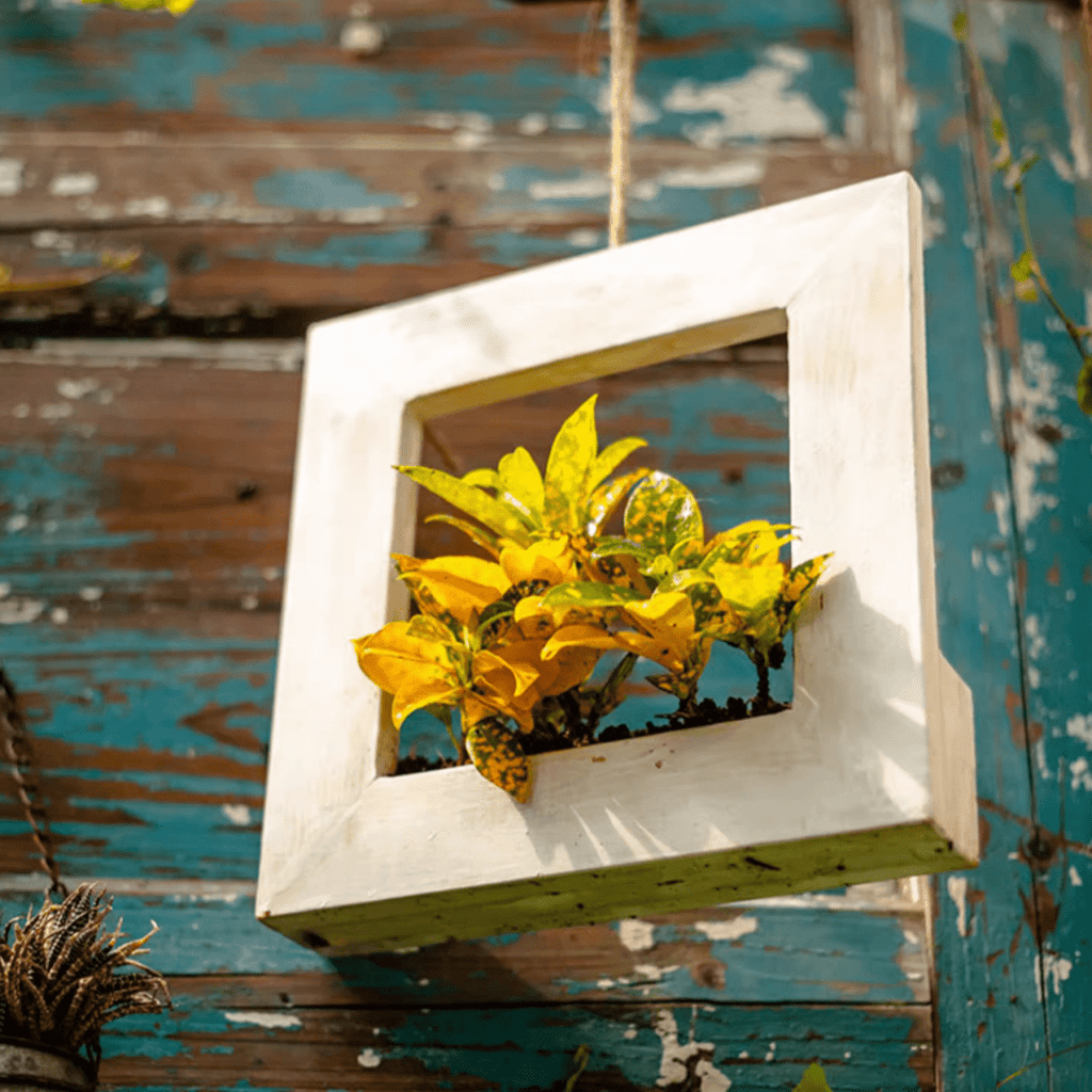 Wood Hanging Floral Frame