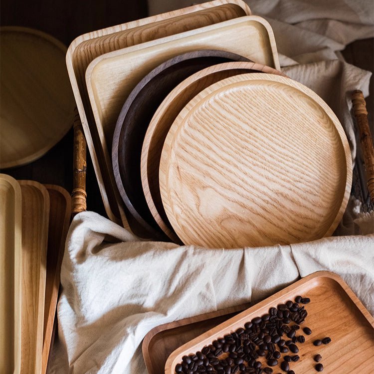 Natural Wood Plate Serving Tray