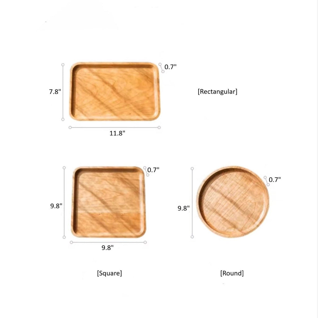 Natural Wood Plate Serving Tray