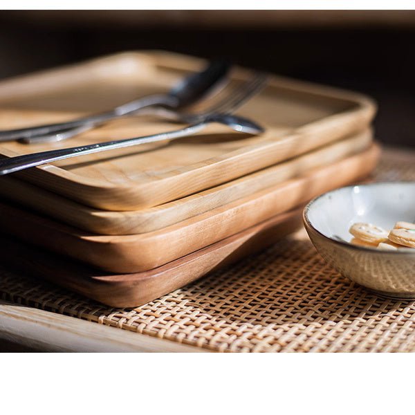 Natural Wood Plate Serving Tray