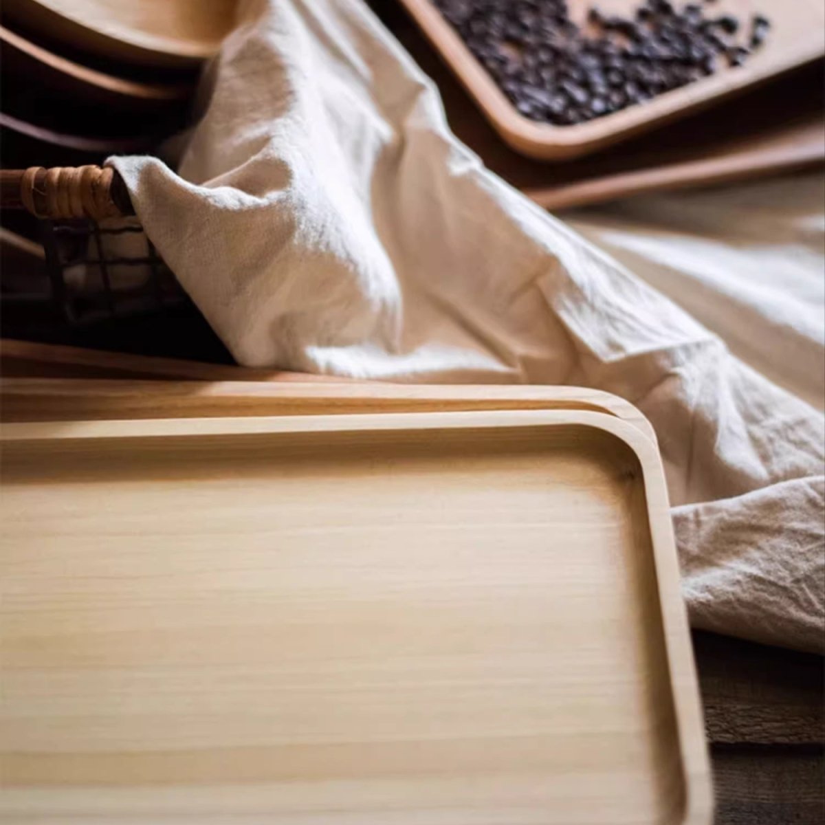 Natural Wood Plate Serving Tray