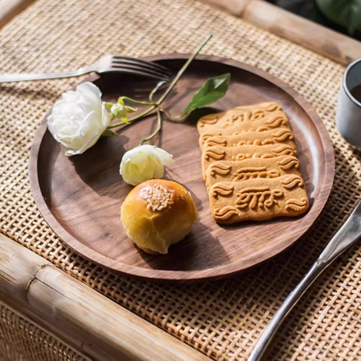 Natural Wood Plate Serving Tray