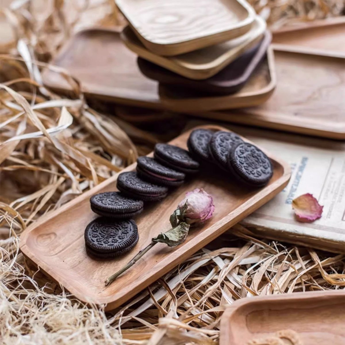 Solid Wood Snack Plate