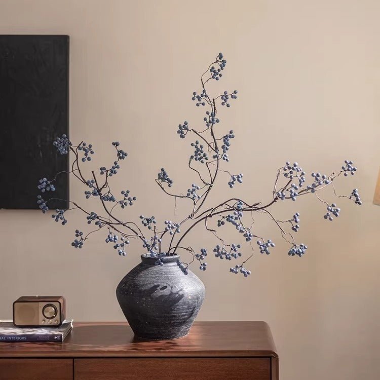 Zen Style Blue Berry Stem 37.5" Tall