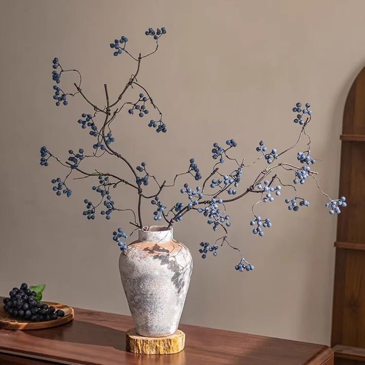 Zen Style Blue Berry Stem 37.5" Tall