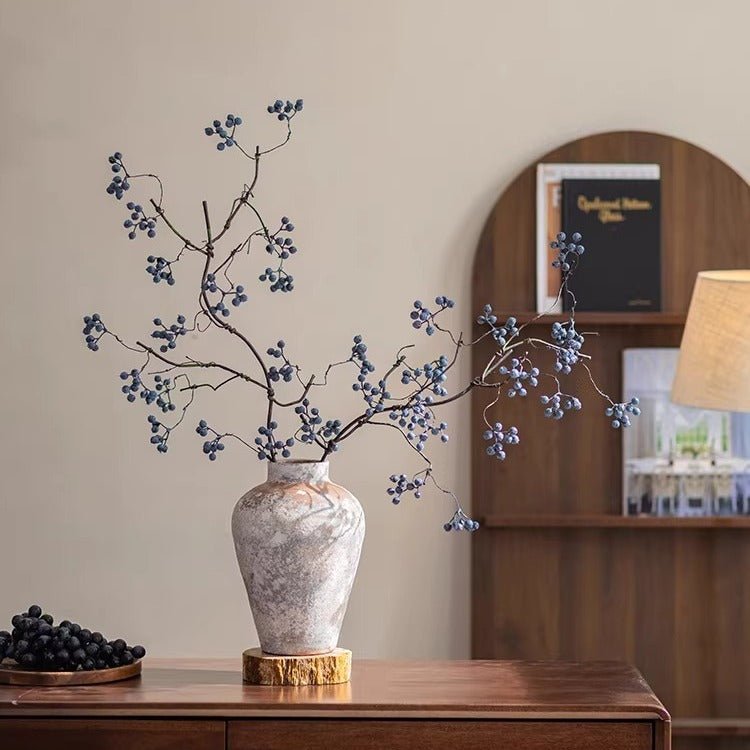 Zen Style Blue Berry Stem 37.5" Tall