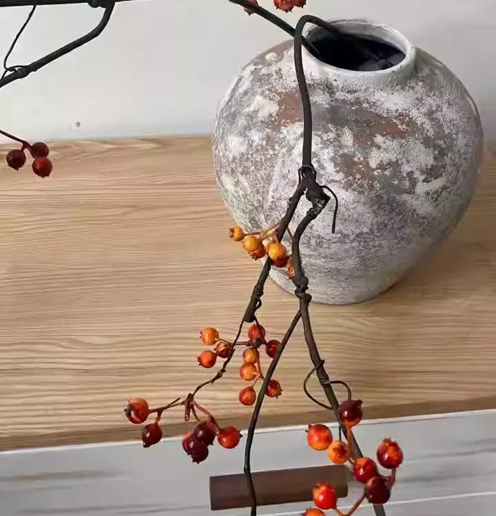 Zen Style Red Berry Stem 37.5" Tall