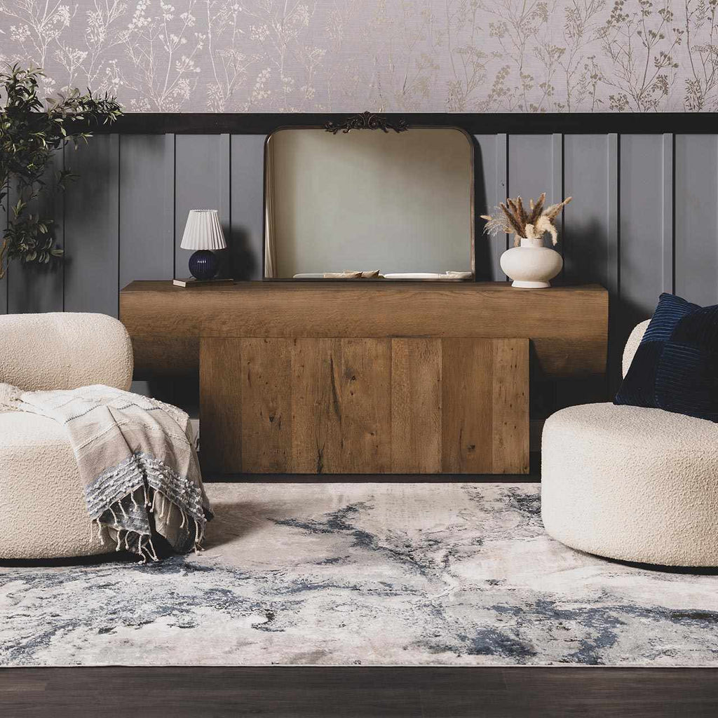 Kirkland Dark Blue Marble Rug