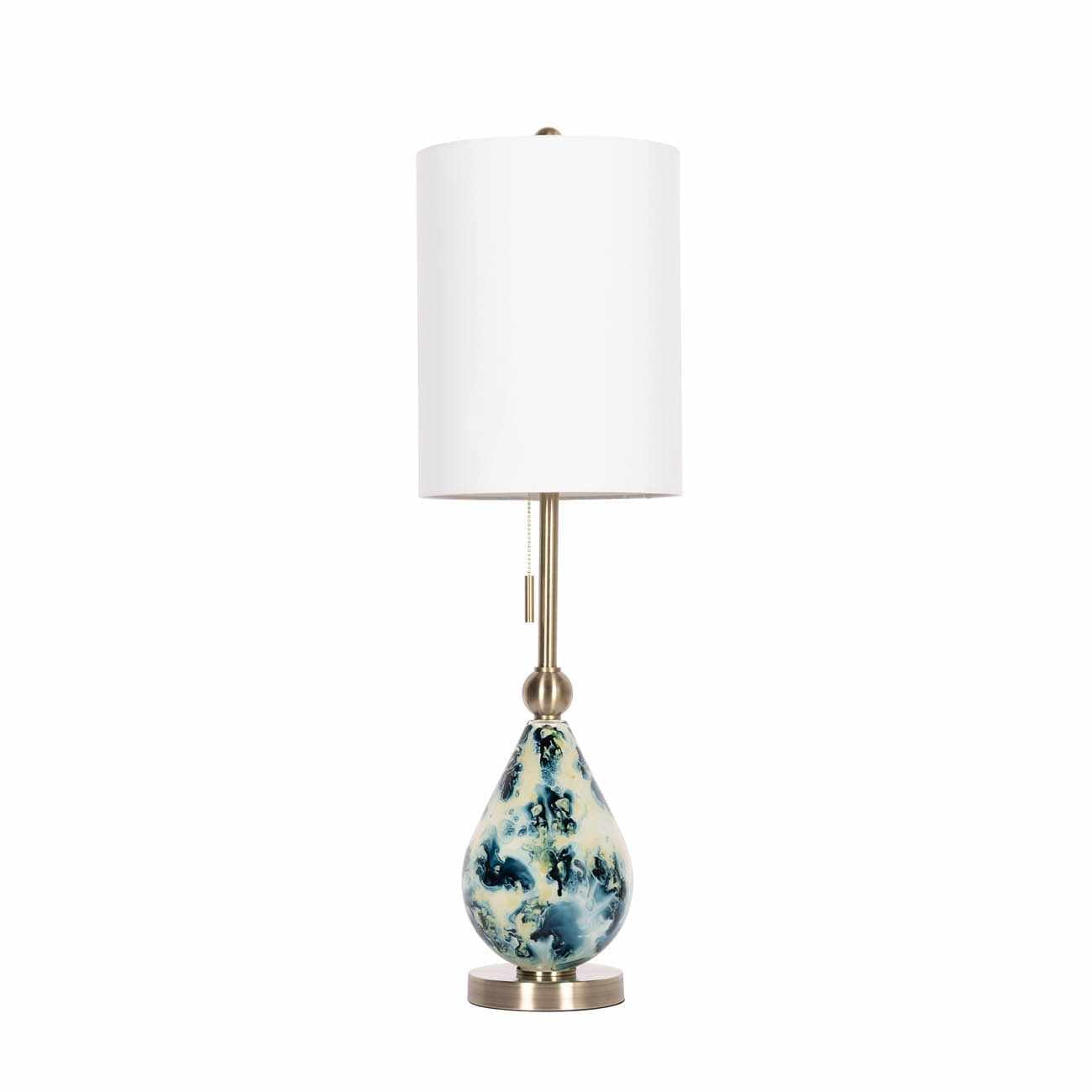 Katipunan Aqua Gold Metallic Brass Table Lamp